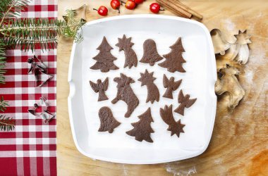 gingerbread çerezleri Noel için hazırlanıyor. yapma adımları