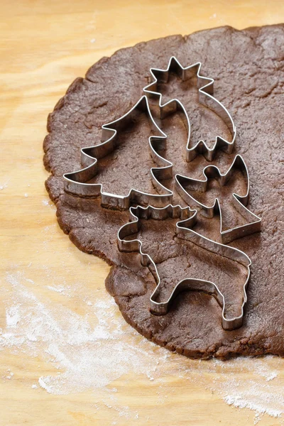 Preparing gingerbread cookies for christmas. Steps of making — Stock Photo, Image