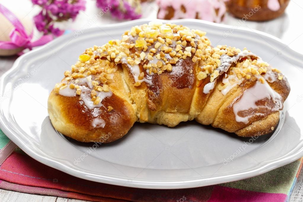 Saint Martin's croissant. Traditional polish cake with poppy see