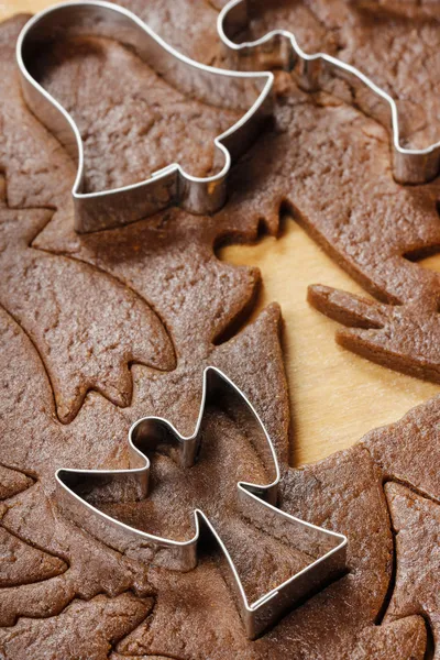 Preparing gingerbread cookies for christmas. Steps of making — Stock Photo, Image