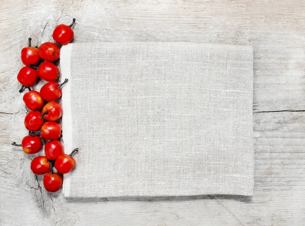 Red apples on wooden background. Copy space — Stock Photo, Image