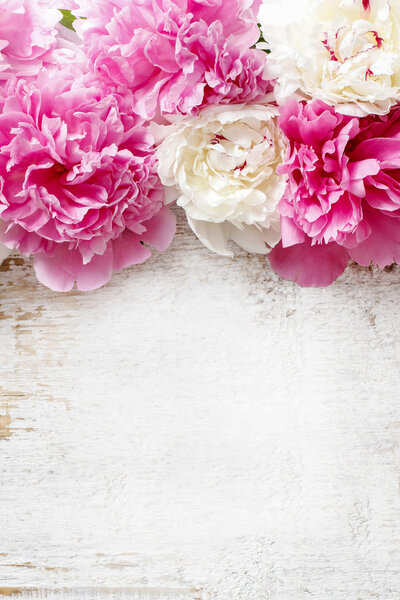 Stunning pink peonies, yellow carnations and roses