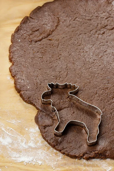 Preparing gingerbread cookies for christmas. Steps of making — Stock Photo, Image