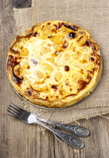 Top view of quiche lorraine — Stock Photo, Image