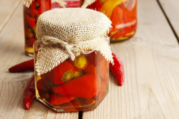 Pickled red peppers — Stock Photo, Image