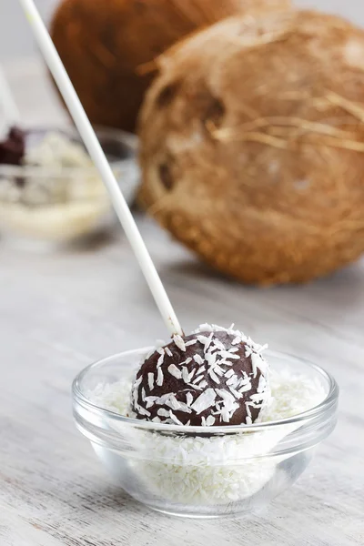 Chocolate and coconut cake pops