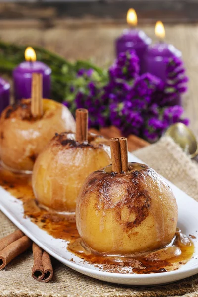Apples in caramel — Stock Photo, Image