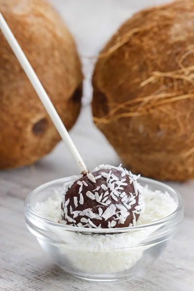 Čokoláda a kokosový dort pops — Stock fotografie