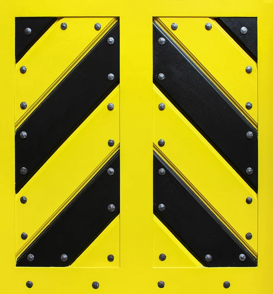 Drewniane bramy czarny i żółty — Zdjęcie stockowe