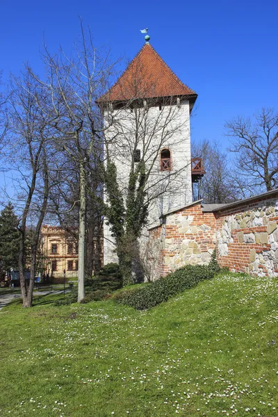 Torre medieval junto a la mina de sal y el castillo histórico, Wielicz — Foto de Stock