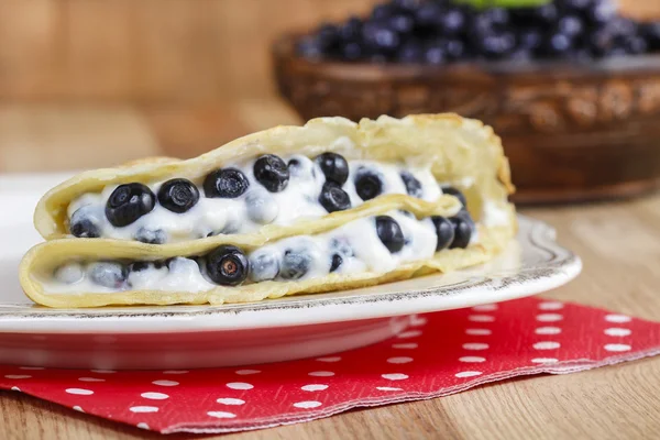 Pancakes with blueberries — Stock Photo, Image