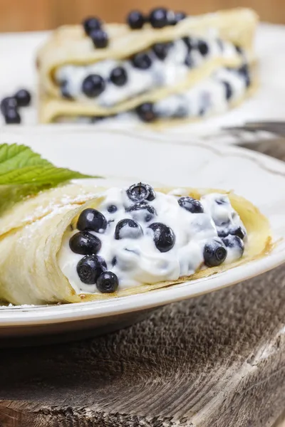 Pancakes with blueberries — Stock Photo, Image