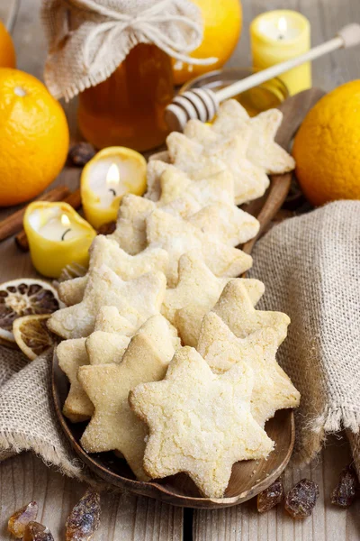 Christmas cookies in star shape — Stock Photo, Image