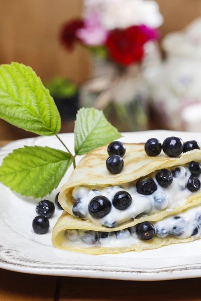 Pancakes with blueberries — Stock Photo, Image