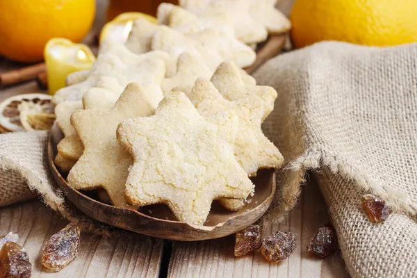 Christmas cookies in star shape — Stock Photo, Image