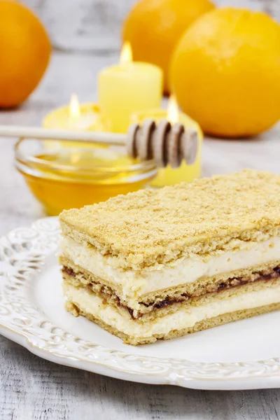 Laag honing taart — Stockfoto