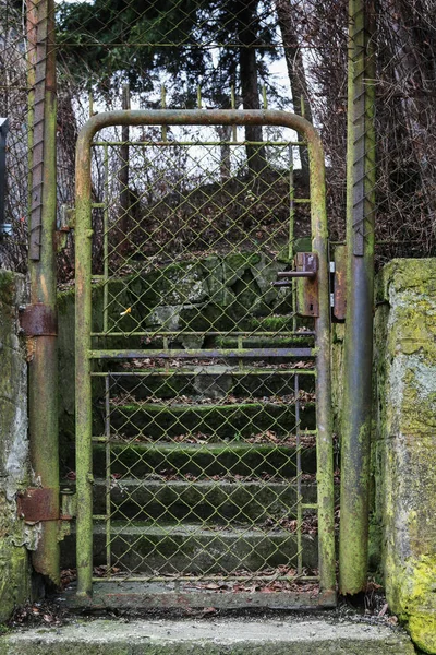 Mossy Gate Secret Garden Castle Retro Style — Stock Photo, Image