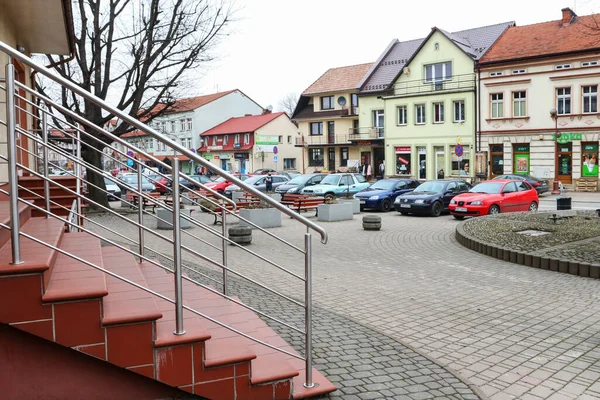 Épületek Dobczyce Óvárosában Lengyelországban — Stock Fotó