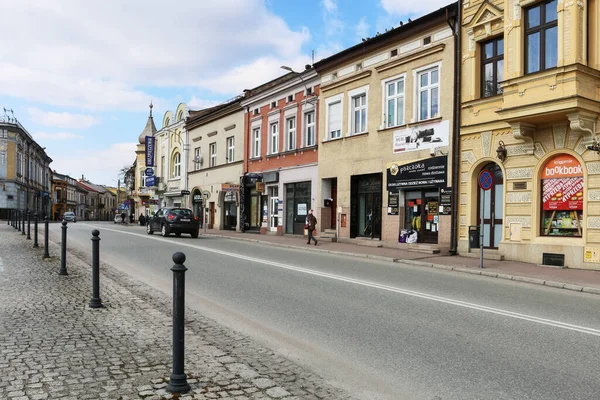 Arrendamentos Coloridos Praça Cidade Velha Brzesko Polônia — Fotografia de Stock