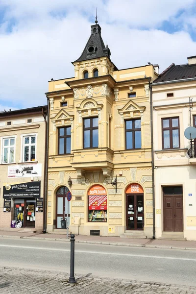 Kolorowe Kamienice Rynku Starego Miasta Brzesku Polska — Zdjęcie stockowe