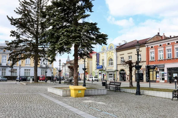 Kolorowe Kamienice Rynku Starego Miasta Brzesku Polska — Zdjęcie stockowe