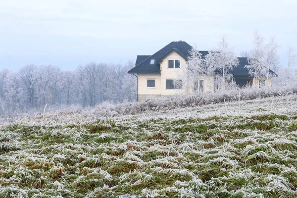 Unfinished House Frosted Hill Krakow Poland — Stock Photo, Image