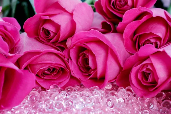 Pink Roses Crystals Valentine Day Decoration Graphic Resources — Stockfoto