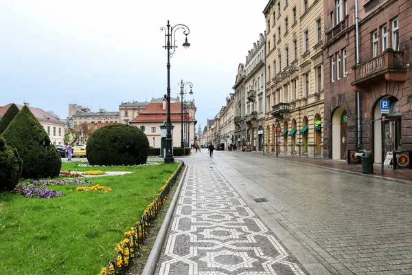 Rue Vieille Ville Avec Anciens Appartements Autres Monuments Cracovie Pologne — Photo