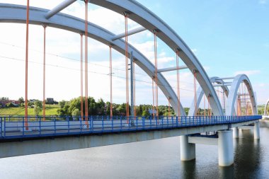 Bridges - railway and car ones on Lake Mucharskie, Dabrowka, Poland.