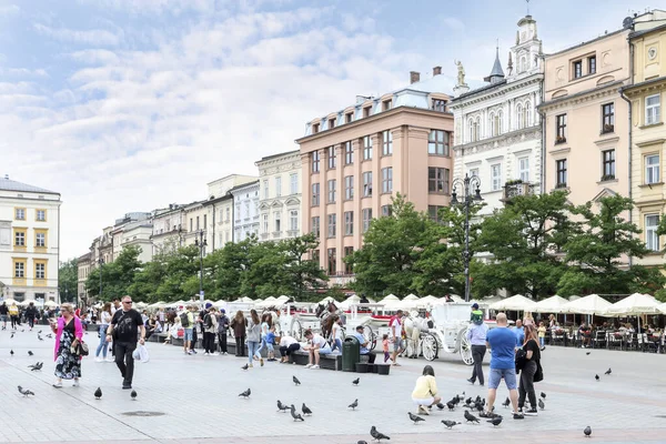 Beautiful Tenements Old Town Krakow Poland Tourists Destination — Stockfoto