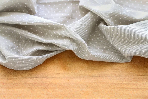 Beige Dotted Fabric Wooden Background Copy Space Graphic Resources — Foto de Stock