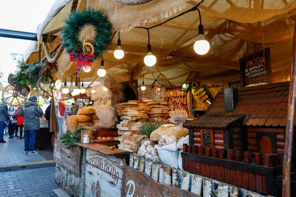 Foire Annuelle Noël Place Marché Cracovie Pologne — Photo