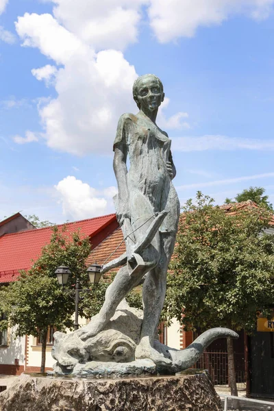 Monument Huntress Main Market Square Niepolomice Poland — Stock Photo, Image