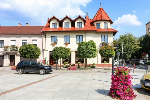 Színes Házak Piac Krzeszowice Lengyelország — Stock Fotó