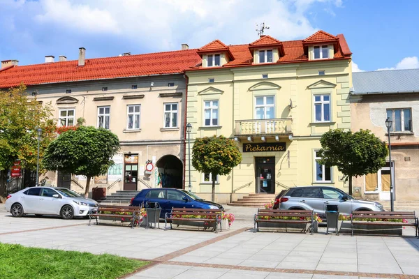 Colorful Townhouses Main Market Krzeszowice Poland — Stock Photo, Image