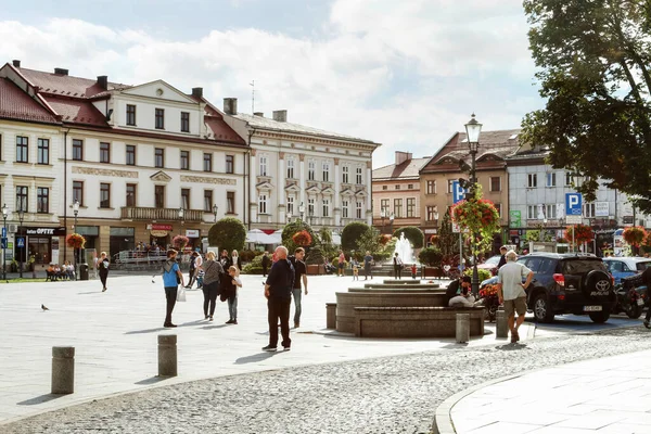 Det Största Torget Wadowice Polen — Stockfoto