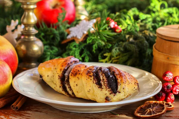 Julevalmuefrøkake Fat Festlig Dessert – stockfoto