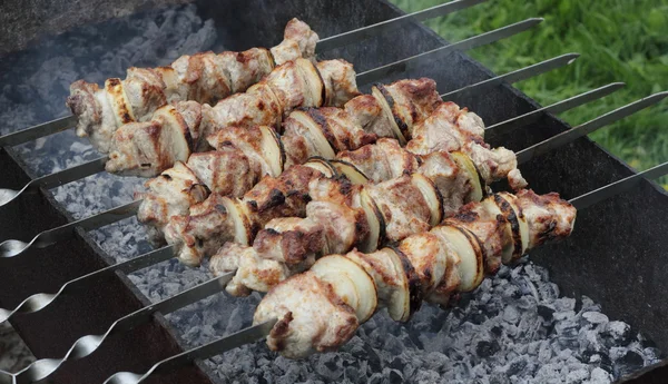 Kebab em um espeto — Fotografia de Stock