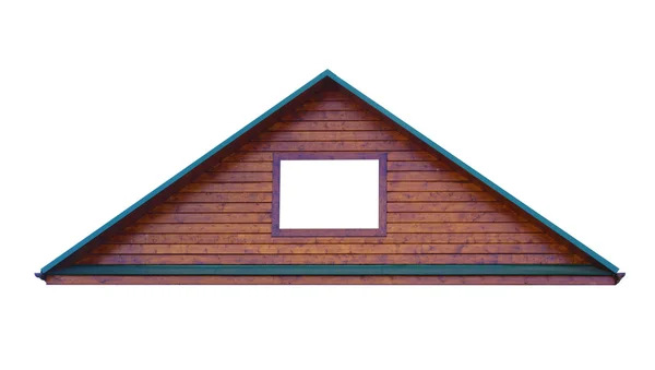 Driehoekige metalen dak, geïsoleerd op witte achtergrond — Stockfoto