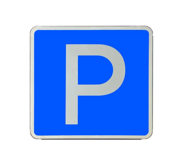 Verkehrsschild "Parkplatz" isoliert — Stockfoto