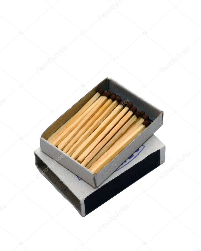 Matches in the matchbox isolated