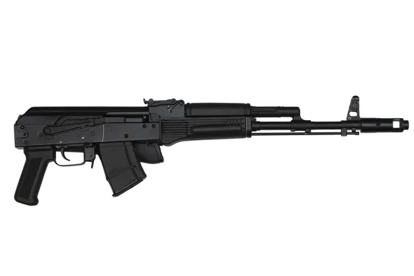 Assault rifle with butt stock retracted right side view isolated on white — Stock Photo, Image