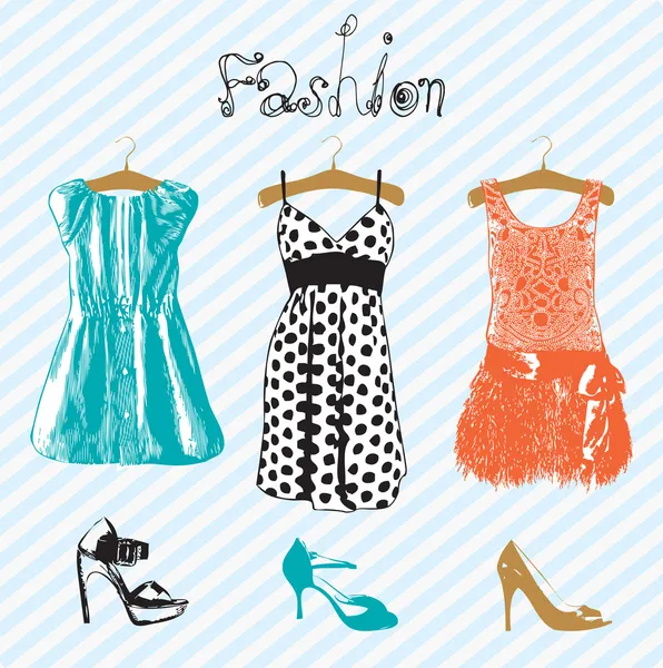 elbiseler. vektör çizim.