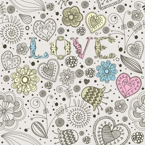 Sevgililer günü kartı. çiçekler. seamless modeli. vektör çizim