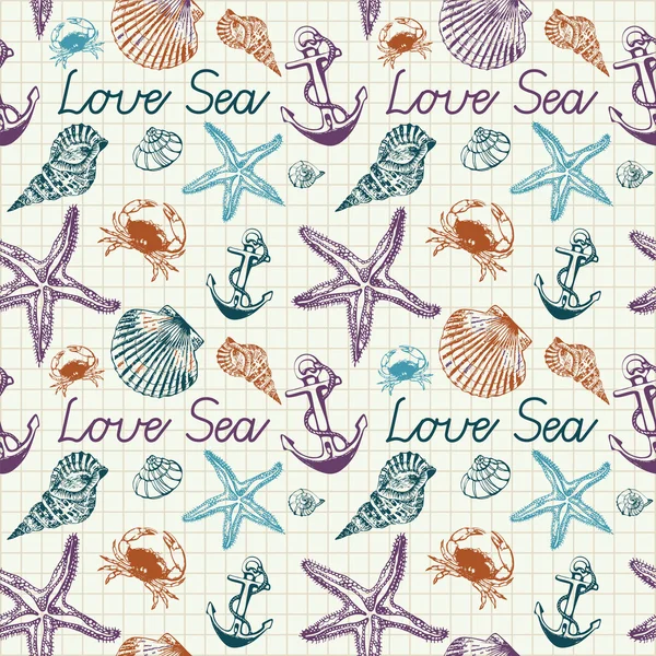 Deniz tema tasarlamak vektör çizim .