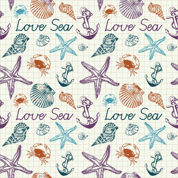 Абстрактная векторная иллюстрация на морскую тематику
 .