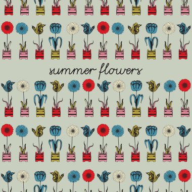 Retro çiçek sorunsuz arka plan