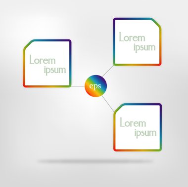connected speech diagram. vector. Colorful presentations with three text box. Infographic vector. clipart