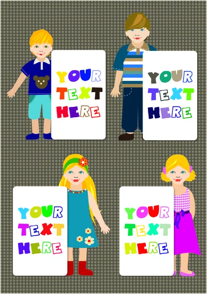 Children message stickers — Stock Vector