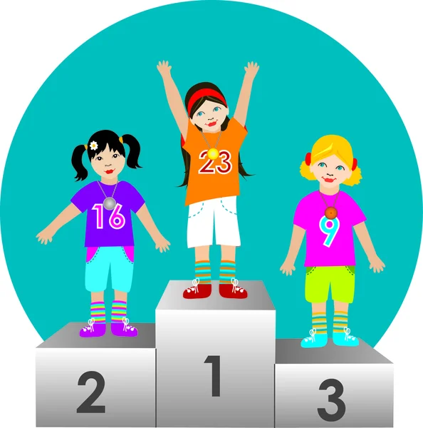 Bambini campioni illustrazione — Vettoriale Stock